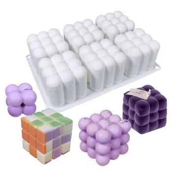 Magic Cube Silikónové Sviečka Formy Sójový Vosk Esenciálny Olej Aromaterapia Materiál Vosk Diy Mydlo Formy Darčeky Formy pre Sviečka, Takže