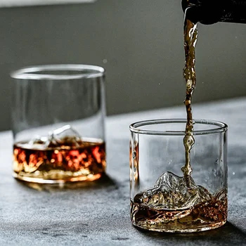 2 ks Spodnej Mount Fuji Ľadovca Tvar Víno Sklo 150-180ml Vodka, Whisky Záujme Shochu Pohár Módne Populárne Drinkware Darček