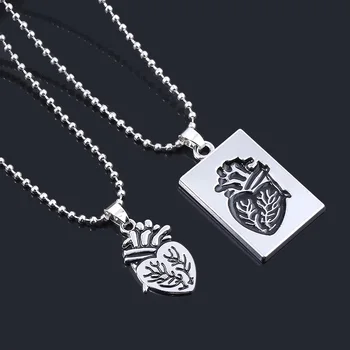 Módne Šperky Anatomické Srdce Pár Náhrdelníky z Nehrdzavejúcej Ocele Reťazca Spájať Náhrdelník Prívesok pre Milenca valentínske Šperky