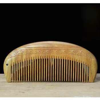 drevené hairbrush Zelená Santalového dreva Hrebeň Proti Statickej Prenosné Celé Vlasy Rovné Drevené Hrebene Hairbrush Kadernícke Dodávky