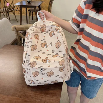 Japonský Štýl Zábavné Vytlačiť College School Bag Bežné Ženy, Batoh Knihy Packbags pre Dospievajúcich Cestovná Taška cez Rameno Batoh