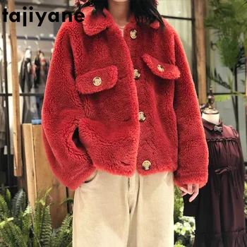 Jeseň Zimný Kabát Ženy Oblečenie 2020 Streetwear Reálne Fur Coat 100% Vlna Bunda kórejský Vintage Ovce Shearling Ženy Topy ZT3164