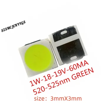 100KS SMD LED 3030 Čipy 1W 18V-19V 60MA Modrá Zelená Červená Korálky Pre LED Osvetlenie Biela Teplá Povrchová Montáž PCB Emitting Diode Lampa