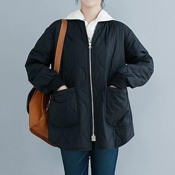 Dole čalúnená bunda ženy zimné kórejskej veľkej veľkosti voľne žijúcich malé hrubé čalúnená bunda baseball golier bunda tide