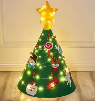 Ornament Rukávy Vianočný Stromček Lampa Stôl Vianočný Stromček So Svetlami, DIY Vianočný Strom 3D Set S Bubeníkom Ornament