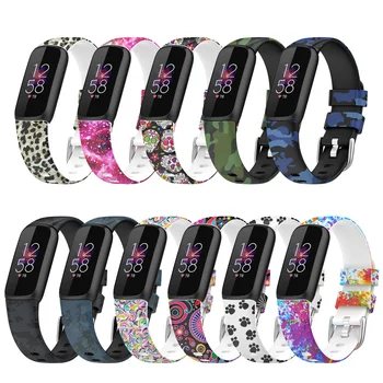 Tlač Dizajn hodinkám Kompatibilný s Fitbit Luxe/Luxe SE,Nastaviteľné Tenkého Mäkkého Silikónu Šport Popruh Náramky pre Luxe SE