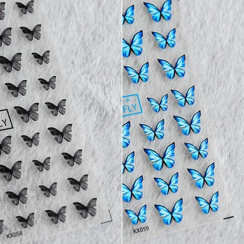 Očarujúce Holografické Motýľ Nail Art Nálepky 5D Plastický Manikúru, Ozdoby Príslušenstvo Ultra-tenké Nechty Dizajn Obtlačky