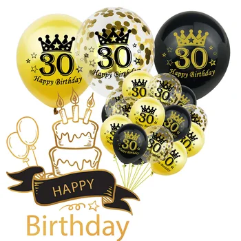 30 40 50 Rokov Narodeniny Balón 30th Birthday Party Dekor Zlatého Konfety Baloon 50. Dospelých Gold Black Narodeninovej Party Dodávky