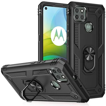 Auto Magnetický Držiak Telefónu Prípade Pre Motorola Moto G9 Power G9 Hrať G9 Plus Shockproof Anti-Jeseň Brnenie Zadný Kryt Prsteň Stáť Prípade