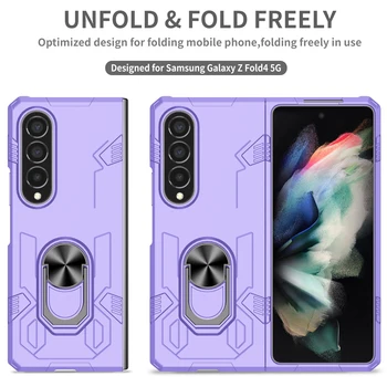 Skladací Dizajn Pevný Mobilný Telefón puzdro pre Samsung Galaxy Z Násobne 4 Fold4 5G Zložiť 3 2 Fold3 Fold2 Prenosné Prst Kryt