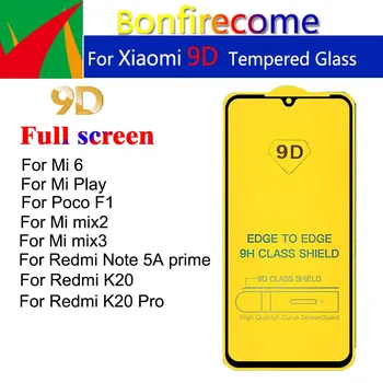 50Pcs 9D Úplné Pokrytie Tvrdeného Skla Pre Xiao Mi 6 Mi6 Hrať POCO F1 mix2 Mix3 Screen Protector Pre Redmi Poznámka 5a prime K20 Pro