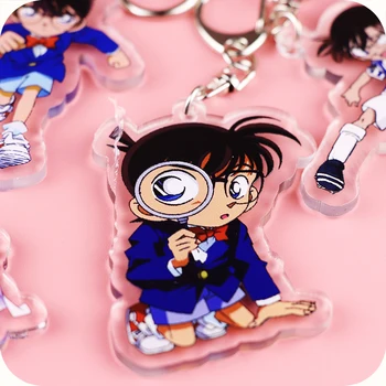 8 ks/set Anime Detective Conan keychain Prípade Uzavretá Jimmy Kudo obrázok Akryl krúžok cosplay taška prívesky