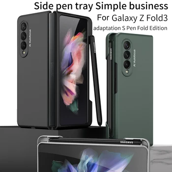 Coque Z Zložiť 3 5G S Držiak na Pero Telefón puzdro Pre Samsung Galaxy Z 3 Násobne Prípade Plnej Ochrany S Pen Slot Matný Zadný Kryt PC
