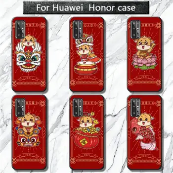 Nový Rok 2021 Bull Red cartoon Telefón puzdro na Huawei Honor 30 20 10 9 8 8x 8c v30 Lite zobraziť 7A5.7inch 5A Hrať