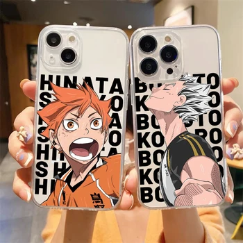 Haikyuu Anime Luxusný Transparentný Soft Telefón puzdro Pre iPhone 14 13 12 11 Pro Max XS X XR SE3 7 8 Plus Shockproof Kryt Fundas