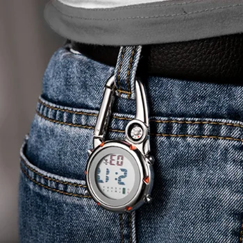 Multifunkčné elektronické hodinky mužov kompas kovový háčik vonkajšie horolezectvo sledovať svetelný športové hodinky Relogio Masculino