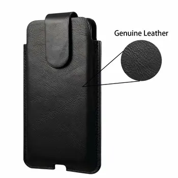 pre UMIDIGI A11 Pro Max Bison Pro Power 5s Cowhide telefón taška kožené vertikálne nosenie pásu visí pás taška