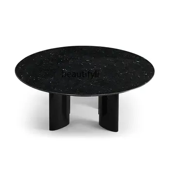 yj taliansky Štýl Svetlo Luxusné kolo Mramoru Čaj Stôl Nordic Jednoduchá Obývacia Izba Príjem Čaj Stôl