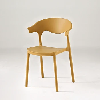 Úspora Priestoru Biela Jedálenské Stoličky Nordic Minimalistický Dizajnér Kresle Plastové Spálňa Toaletný Stolík Cadeira Bytový Nábytok