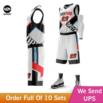 DPOY dizajn značky basketbal jersey oblek pre tímové Športy Uniformy Školenia Jersey Prispôsobené mužov dieťa ženy