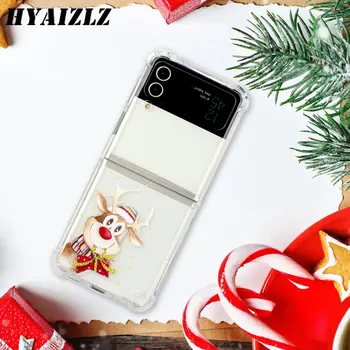 Ultra tenká, Mäkká TPU Telefón puzdro Pre Samsung Galaxy Z Flip 4 Coque Vianočné Vzor Transparentné puzdro pre Galaxy Z Flip 3 5G Kryt