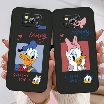 Donald duck a jeho priateľka Telefón puzdro Pre Xiao Poco X3 NFC F3 GT M4 M3 M2 X2, F2 Pro C3 F1 F4 M5 X4 Black Kryt Funda Mäkké