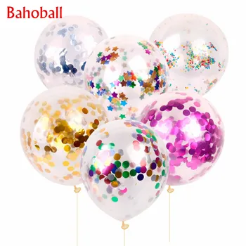 5 ks 12inch happy birthday jednorožec balón transparentné konfety balón hélium jasné, balóny, svadobné dekorácie, party dodávky