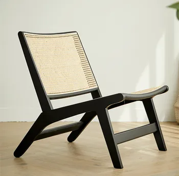 Japonský masívneho dreva jedálenské stoličky jednoduchý moderný dub ratan stoličky domov, voľný čas stoličky obývacia izba jednej stoličky Nordic námestie stoličky