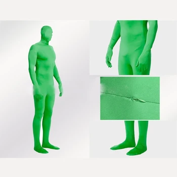 Foto Video Unisex Zelené Telo Vyhovovali Polyester Tvárny Chromakey Kostým Mužov a Žien Mizne Človek Telo Oblek