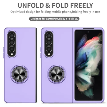 Anti-Drop Prst Prsteň Obyčajný Telefón puzdro pre Samsung Galaxy Z Fold4 5G Násobne 4 Fold2 Fold3 Fold 2 3 Ochranu proti Pádu Kryt Prípadoch