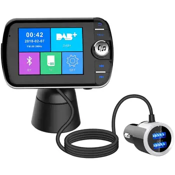 2.8-palcový Auto Bluetooth-kompatibilné DAB Digitálneho Rozhlasového Vysielania Farebný Displej Prijímača Hands-free Fm Aux Adaptér