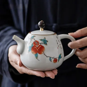 Čína Handpainted porcelánu Praskanie kanvica 270ML Keramický hrniec čaju tradičnej čínskej Kvet, vták vzor čaj nastaviť
