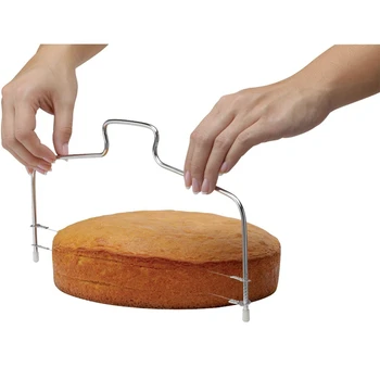 Ustensiles Cukrár Nehrdzavejúcej Ocele Slicer Nastaviteľné 2-Wire Tortu Leveler Pečenie Fréza Cake Zdobenie Nástroje tortu stojan nastavenie