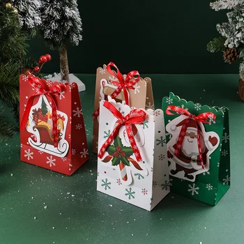 Vianočné Cukrovinky Cookies Darčeková Taška Papierová Stuha Cookies Snack Balení Taška, Vianočné Dekorácie, Party Dodávky Deti Darčekové Tašky
