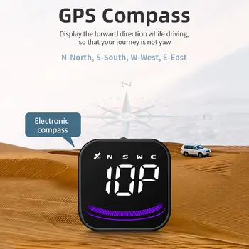 Vozidlo Auto HUD OBD + GPS Meter Detektor Multifunkčný Displej