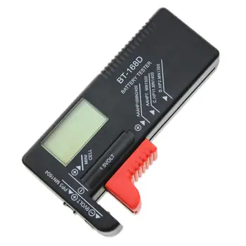 Digitálny LCD Batéria Tester Checker pre 9V/1,5 V Bunke a Tlačidlo Batérie