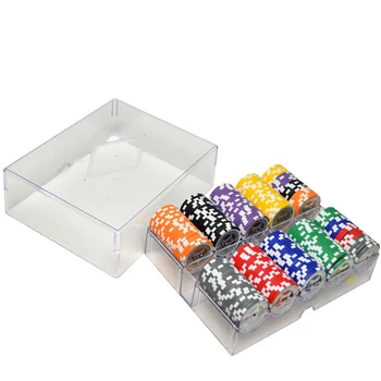 100-200PCS/Veľa Casino ABS Pokerové Žetóny S Hviezdičkový Výbava Nálepky Baccarat Kvalitný Poker Chip Set s Akrylové Okno Texas Hold ' em