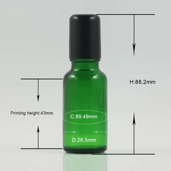 Luxusné zelenej sklenenej fľaše s balíku viečka 20ml, estetická plastická valca loptu fľaše 20ml