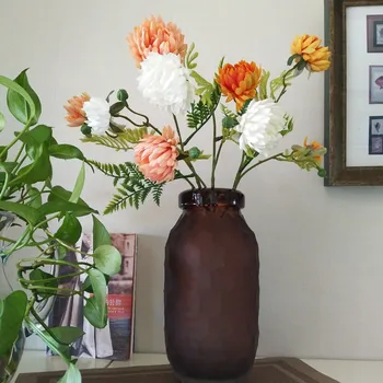 Nodic Mesiačiky Chryzantéma Kvet Pobočky Umelého Hodvábu Kvetov Domov Svadobné DIY Dekorácie Falošné Rastliny