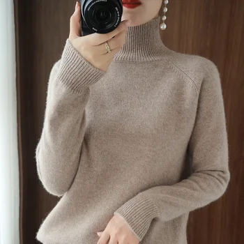 Turtleneck Cashmere sveter ženy zimné cashmere jumper zrastov žena dlhý rukáv hrubé voľné pulóver