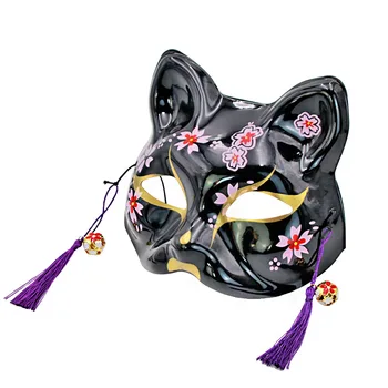 Anime Démon Vrah Fox Maska Ručne maľované Japonský Polovicu Tváre Masku Maškaráda Festival Loptu Kabuki Masky Cosplay Prop