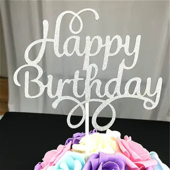 1pc Cupcake Tortu Vňaťou Happy Birthday Cake Vlajky S Jedným Stick Pre Rodiny Narodeninovej Party Pečenie Dekorácie Dodávky