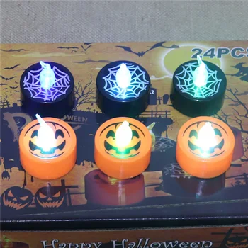 2 ks Halloween LED Tekvica Svetlo pavučina Svietidla Ornament DIY Party Dekorácie