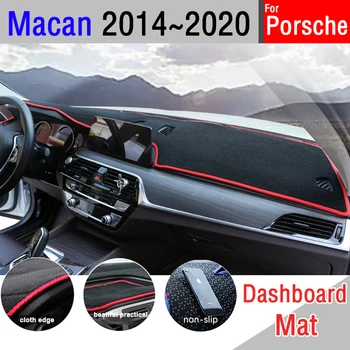 Pre Porsche Macan 2014~2020 Turbo GTS S Anti-Slip Anti-UV Mat Panel Kryt Pad Tieni Dashmat Chrániť Koberec, Doplnky až po roku 2018