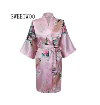 2020 Hodvábne Kimono Šaty, Župan Ženy Saténový Župan Župan Longue Femme Pre Ženy Noc Sexy Šaty Noc Leto