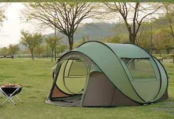 Plne automatické pribrala outdoor camping stan teplé rýchlosť otvorený camping stan s jednou spálňou veľký priestor vetru a rainproof stan