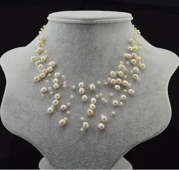 Svadobné Svadobné Šperky 2017 Nové Prirodzené Prírodné Perlas Biele Perly Sladkovodné Perly, Prívesky Náhrdelník Vyhlásenie Korálky Šperky