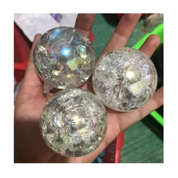 Leštené Aura Crack Sklenenú Guľu Crystal Liečivé Kamene Na Predaj