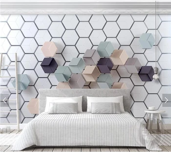 Vlastné 3D abstraktných de parede, geometrické mramorové mozaiky nástenné maľby pre obývacia izba gauč TV pozadí steny domova tapety