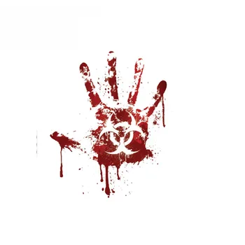 Osobnosti Krvavé Handprint Biohazard Zombie Auto Nálepky Zábavné Odtlačkový Tvorivé Nepremokavé Samolepky PVC,15 cm*12 cm